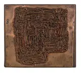 Zbyněk Sekal, Kopf, 1966, Metallarbeit auf Holz