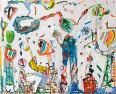 Anselm Gluck, Übergreifende Ich-Anwandlung, 2010, mixed media on canvas