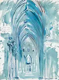 Untitled (Kathedrale) by Raymond Pettibon, 1998, watercolour on paper, sold Jan 2016