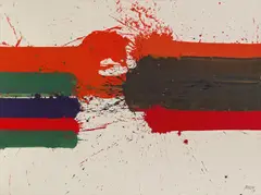 Markus Prachensky, Etruria orizontale 6, 1984, acrylic on canvas