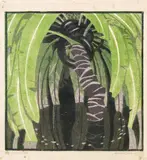 Snake by Norbertine Bresslern-Roth, colour linocut on paper, unframed, sold Nov 2015