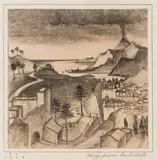 Franz Sedlacek, Skizze zu einer Landschaft, 1924, charcoal on paper