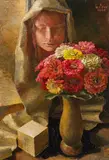 Ernst Nepo, Flower still life with mask