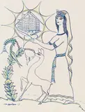 Lado Gudiashvili, Allegorical scene, 1969, mixed media on paper