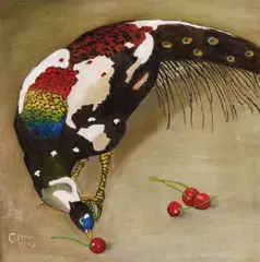 Carl Moser, White spotted peacock, 1939, oil on canvas