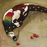 Carl Moser, White spotted peacock, 1939, oil on canvas