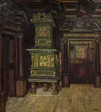Josef Stoitzner, Regency room at Weyerhof, Bramberg at the Pinzgau, c. 1930, oil on canvas