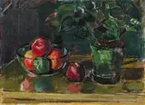 Anton Faistauer, Still life with apples and flowerpot