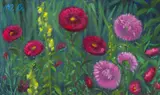 Werner Berg, Asters and snapdragon, 1978, oil on canvas