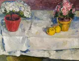 Günther Heinz, Still life with flower pots, 1961, oil on canvas