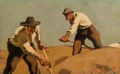 Albin Egger-Lienz, Drei Schnitter, c. 1921, oil on canvas