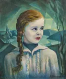 Herbert Gurschner, Girl in front of a vast river landscape