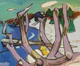 Franz Lerch, Driftwood, um 1960, oil on canvas