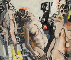 Paul Meissner, Tänzerinnen, 1978, acrylic on hardboard