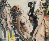 Paul Meissner, Tänzerinnen, 1978, acrylic on hardboard