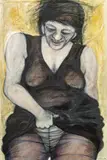 Adolf Frohner, Sitzende Frau in Unterwäsche