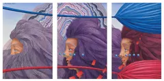Drei Köpfe (Triptychon) by Wolfgang Hutter, 1979, each oil on canvas, sold Nov 2015