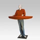 Erwin Wurm, The artist who swallowed the world when it was still a disc, 2006, synthetic resin, textile on steele plate; edition: 3