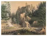 Jakob Gauermann, Castle ruins Gutenstein, watercolour on paper