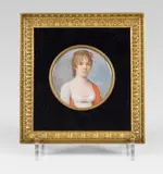 Karl Eduard Friedrich Leybold, Lady in white dress, miniature painting on ivory