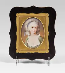 Adolf Theer, Portrait of the duchess Potocka, 1866, miniature painting on ivory