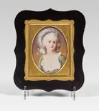 Adolf Theer, Portrait of the duchess Potocka, 1866, miniature painting on ivory