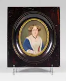 Richard Schwager, Portrait of a lady, miniature painting on ivory