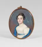 John Christen Johansen, Girl with a blue scarf, 1823, miniature painting on ivory
