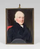 attributet to Sir William Charles Ross, Gentleman in black, miniature painting on ivory (damaged)