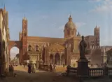 Guillaume Meyer, View of the cathedral of Palermo, 1845, oil on canvas