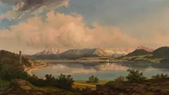 Markus Pernhart, View of the Wörthersee, oil on canvas