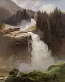 Johann Fischbach, Krimmler waterfalls, 1847, oil on canvas