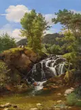 Markus Pernhart, Mountain brook, c. 1843, oil on panel