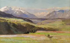 Edward Theodore Compton, View from Igls into the Upper Inn Valley, 1911, oil on canvas