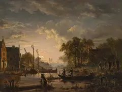 Dutch river landscape by Jacob Abels, 1846, oil on panel, sold Nov 2015