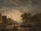 Jacob Abels, Dutch river landscape, 1846, oil on panel