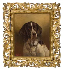Anton Weinberger, Hunting dog, 1886, oil on canvas