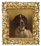 Anton Weinberger, Hunting dog, 1886, oil on canvas