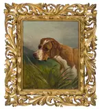 Anton Weinberger, Hunting dog, 1886, oil on canvas
