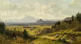 Franz Hinterholzer, View of Salzburg, oil on canvas on cardboard