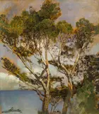 Emil Jakob Schindler, Trees by the ocean