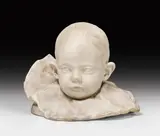 Franz von Matsch, Hilde von Matsch as a child Kind, 2 busts, 1898, marble and bronze, bronze bust damaged