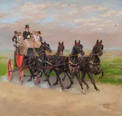 Alexander Pock, Carriage ride, 1948, oil on hardboard