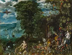 Adrian van Stalbemt, Allegory of the four elements, oil on copper
