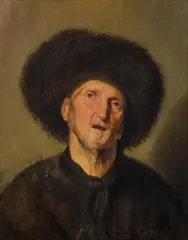 Jacques des Rousseaux, Man with fur cap (Rembrandts father ?), oil on panel