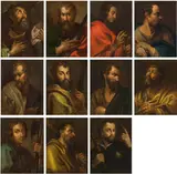 follower of Anthonis Van Dyck, Mixed lot: 11 pictures of the apostles, oil on canvas, 2 unframed