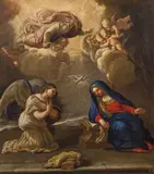 Annunciation to Mary by circle of Luca Giordano, oil on canvas, offered Nov 2015