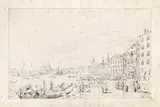 Riva degli Schiavoni nach Westen by Giovanni Antonio Canal, called Canaletto , follower of, pen on paper, unframed, sold Nov 2015