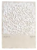 Weißweiß by Günther Uecker, 1989, embossed printing on laid paper, painted; unframed, sold Oct 2015