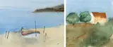 Hugo Abt, Mixed lot of two works (watercolour on paper): Tuscany und Algarve, watercolour on paper